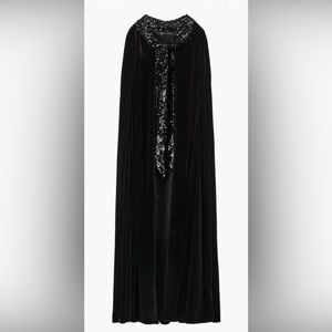 Zara - Long Velvet Sequin Cape